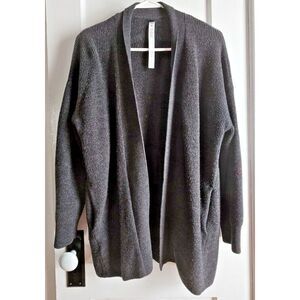 Lululemon Merino wool blend ribbed cardigan‎ sweater charcoal grey woman Sz 4